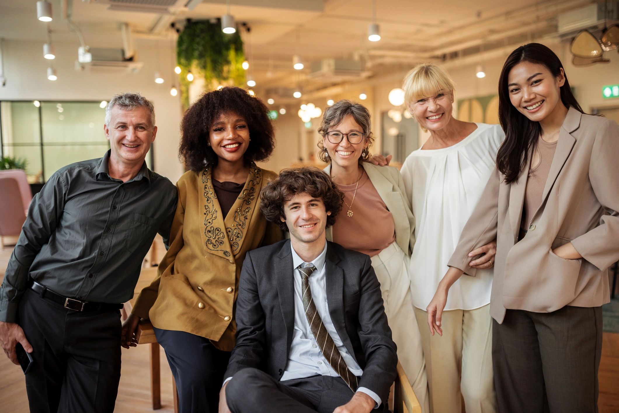 Professional business team portrait in an office setting